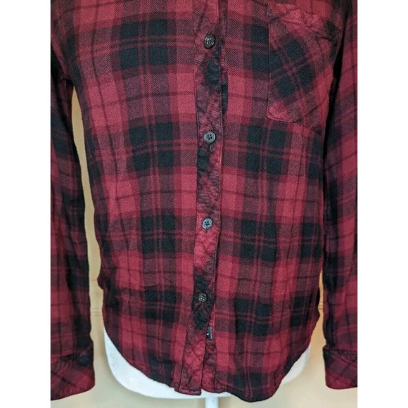 Rails Hunter Crimson Pitch Plaid Button Down Long Sleeve Top Size XS - Picture 5 of 11